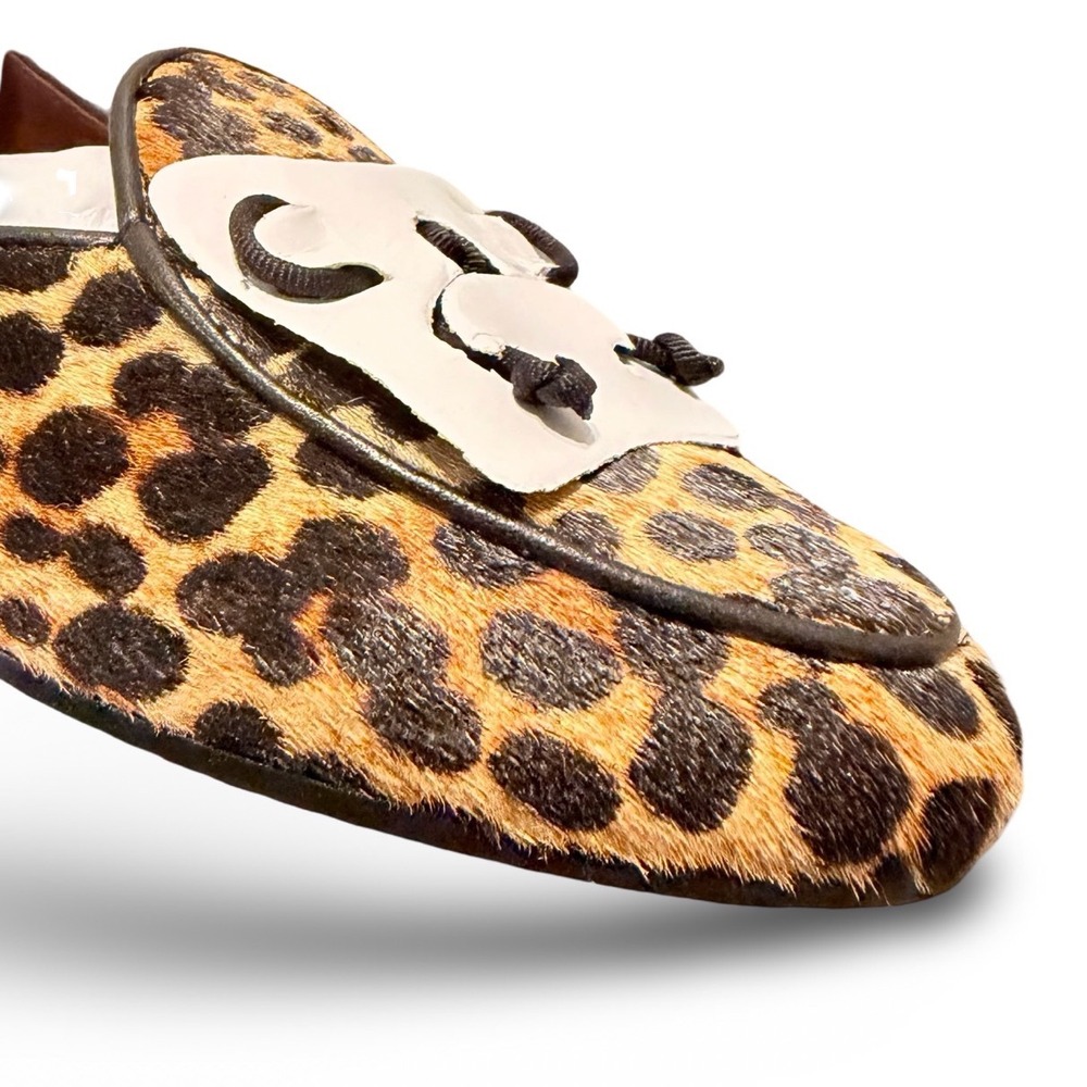 Kate Spade Devi Leopard Haircalf Loafers Pointed Toe Bow Flats Sz 6B NEW - Picture 10 of 11